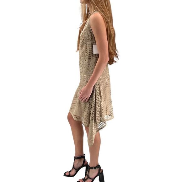 NEW Anna Sui Dress Drop Waist Sleeveless Crochet/Lace Handkerchief Hem | Size 2 - Picture 6 of 14